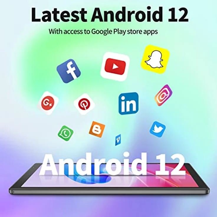 PRITOM 10 inch Android 12 Tablet,2GB RAM, 32GB ROM, 6000Mah, Expand to 512GB, Quad Core Processor, 10 inch Tablet, Android Tablets HD IPS Screen, Camera, Wi-Fi, Bluetooth, Tablet PC(Dark Gray) – Bild 4