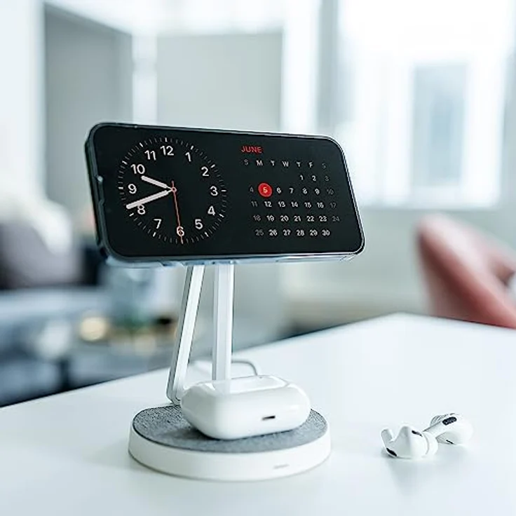 XLayer MagFix Pro 2-in-1 Ladestation Wireless Charger Standby Kompatibel mit Magsafe Ladegerät Apple mit magnetischer Induktion kabelloses schnelles Laden von iPhone 15/14/13/12/11 Pro Max Plus Mini – Bild 3