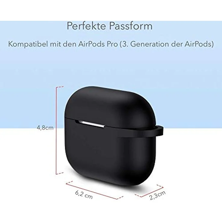 AVANA Apple AirPods Pro Schutzhülle 360° Silikon Case Schwarz, Ladecase Tasche, Robust & Flexibel – Bild 5