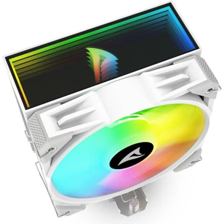 Sharkoon A40 RGB White Air Cooler, CPU Kühler mit 12 cm Lüfter und RGB-Beleuchtung, Weiss – Bild 10
