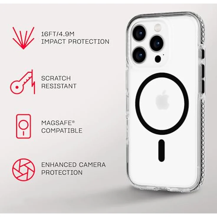 tech21 EvoCrystal für iPhone 16 Pro MagSafe Hülle 15x nach Militärstandard getestet - Schwarz – Bild 4