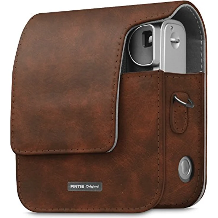 FINTIE Tasche für Fujifilm Instax Mini 90 Neo Classic, Premium Schutzhülle aus Kunstleder mit abnehmbarem Riemen, Braun – Bild 4