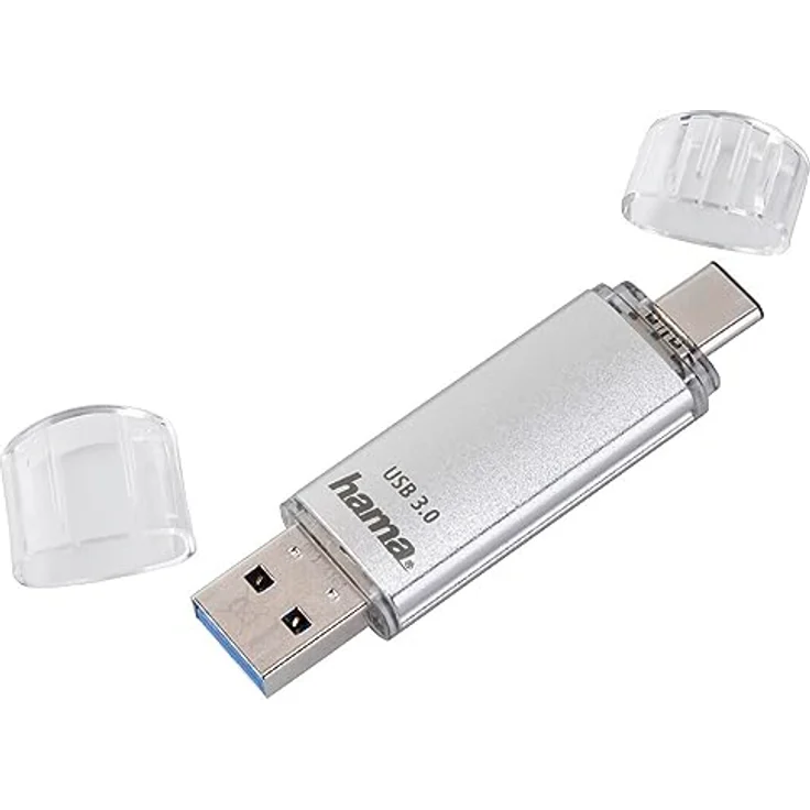 Hama 16GB USB-Speicherstick mit USB 3.0&USB 3.1-Type-C (2-in-1 USB-Stick, z.B. für Android Handy, Tablet, Computer, Notebook, MacBook, OTG, 40MB-s) USB-Typ-C Handy-Stick, Doppel Memory-Stick silber – Bild 4