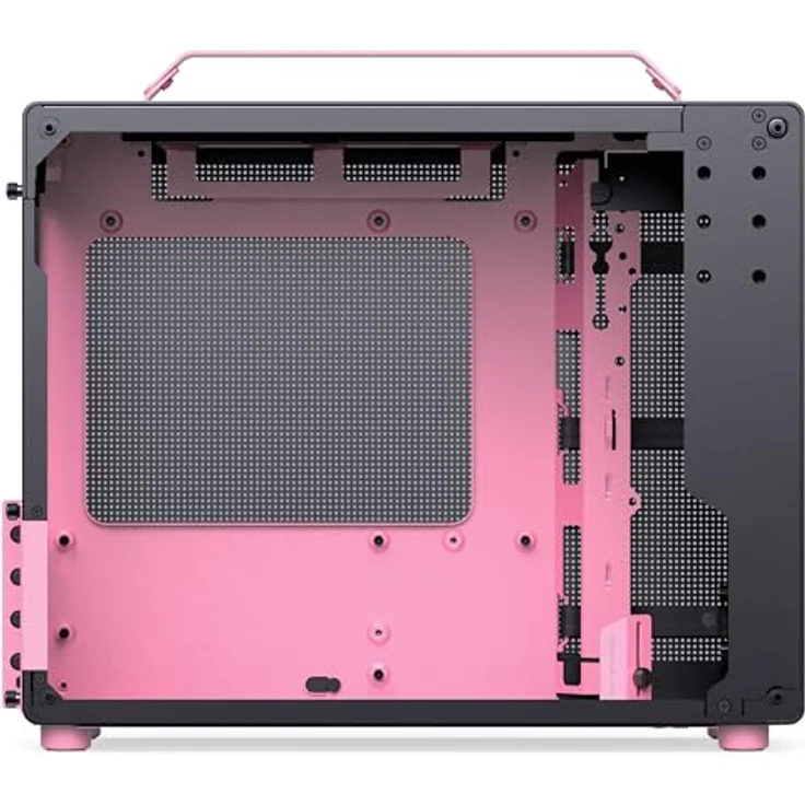 Jonsplus Z20 Micro-ATX Gehäuse, kompaktes Gaming-Gehäuse aus Stahl, für SFX-PSUs und Mini-ITX/Micro-ATX-Mainboards, schwarz/pink – Bild 5