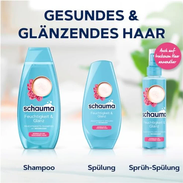 Schauma Schwarzkopf Feuchtigkeits-Sprüh-Spülung mit Reiswasser (1x 200 ml), entwirrt das Haar für leichtere Kämmbarkeit & schützt vor Föhn-Hitze, für weiches & gesundes Haar – Bild 5