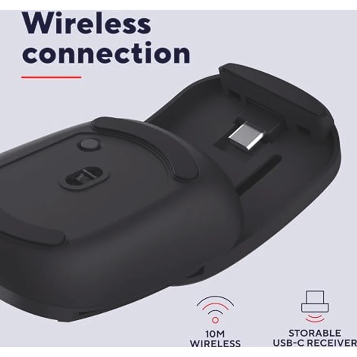 Trust ZYLO Pocket Wireless Mouse, kabellose faltbare Maus im Taschenformat, Schwarz mit USB-C-Empfänger und bis zu 5 Monate Akkulaufzeit – Bild 5
