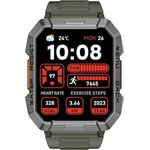 Blackview W60, Robuste Smartwatch mit 2,01" LCD-Display, integriertem Mikrofon, wasserdicht, grünes Gehäuse