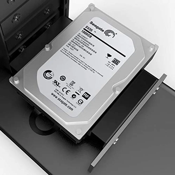 ORICO Aluminium 2,5'' / 3,5'' auf 5,25'' interner Festplattenadapter Konverter Einbaurahmen Wechselrahmen für 2,5-/3,5-Zoll SATA / IDE HDD oder SSD, für Desktop-PC Computer CD-/DVD-ROM (Schwarz) – Bild 8