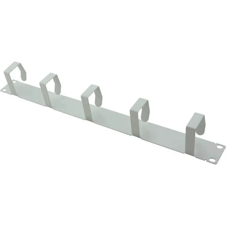 Helos Kabelführungsplatte für Schaltschrank, mit 6 Metallhalterungen, Hellgrau, 1U, 48.3 cm (19")