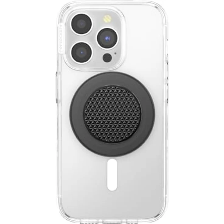 PopSockets PopGrip Alu Triangle Knurl MagSafe, Smartphone Halterung mit magnetischem Adapterring, schwarz – Bild 4