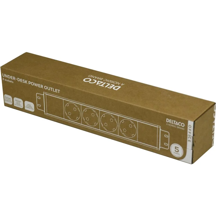 Deltaco Steckdosenleiste, virtapaneeli mit 4 CEE 7/3 Anschlüssen, GST18-Zuleitung und Daisy Chaining-Funktion