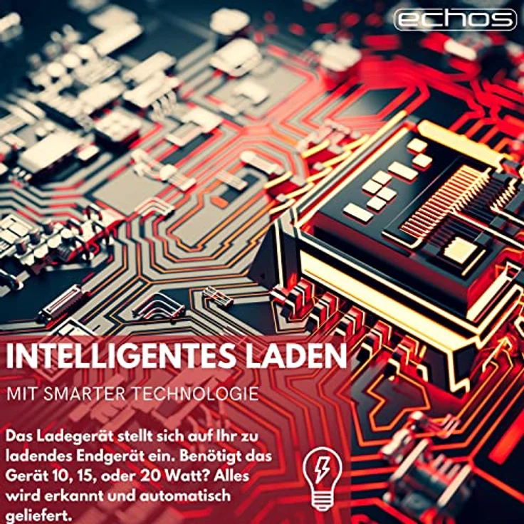 Echos 20W Ladegerät USB C Schnellladegerät Power Netzteil PD PPS Ladegerät - Schnelllader für Handys, Laptops und Tablets - 20W - Weiß – Bild 3