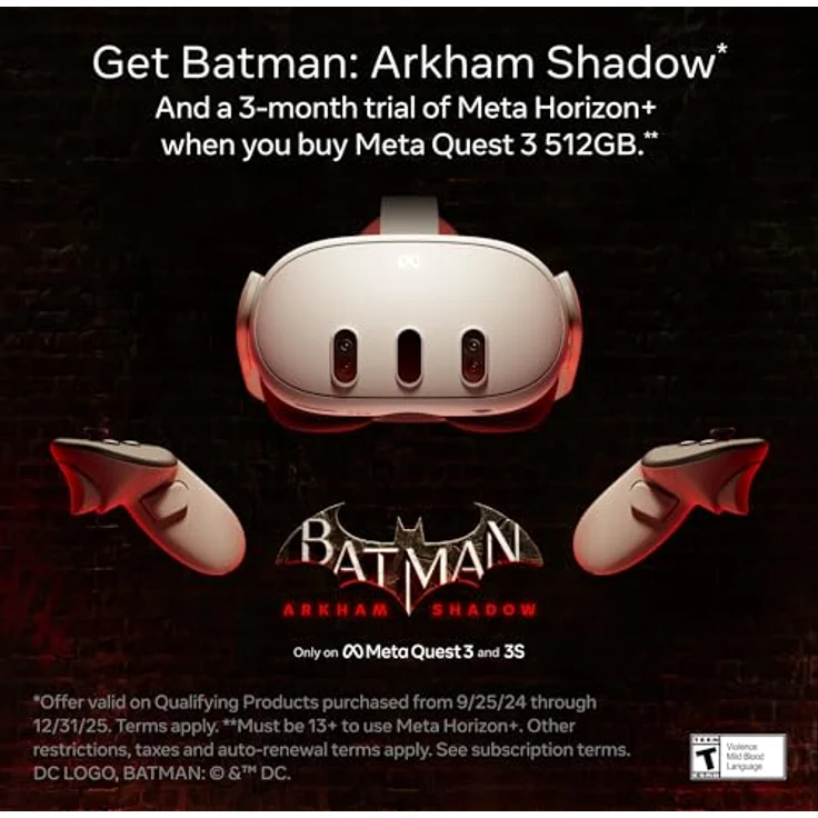 Metabo Meta Quest 3, 512GB VR Brille mit Batman: Arkham Shadow – Bild 6