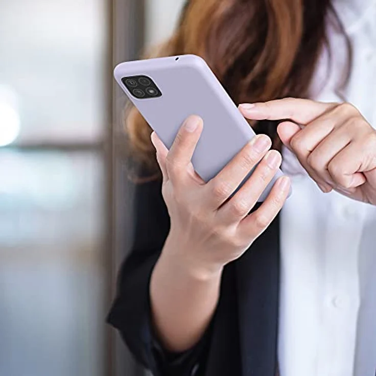 kwmobile Hülle kompatibel mit Samsung Galaxy A22 5G - weiches TPU Silikon Case für kabelloses Laden - Lavendel – Bild 4