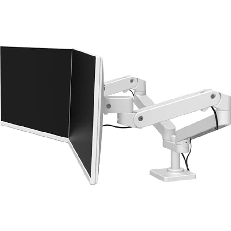 Ergotron LX PRO ARM DUAL SIDE-BY-SIDE, Monitor Halterung für Tisch bis 27 Zoll, modernisiert, ergonomisches Design, weiss – Bild 3