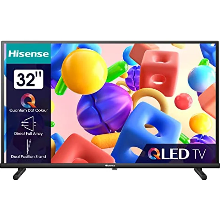 Hisense 32A5KQ 80cm (32 Zoll) QLED Fernseher Full HD, Smart TV, Triple Tuner DVB-T2 / T/C / S2 / S, USB-C, Duale Positionierung, Works with Alexa, WiFi, Game Mode, Hotel Mode, Schwarz [2023] – Bild 1