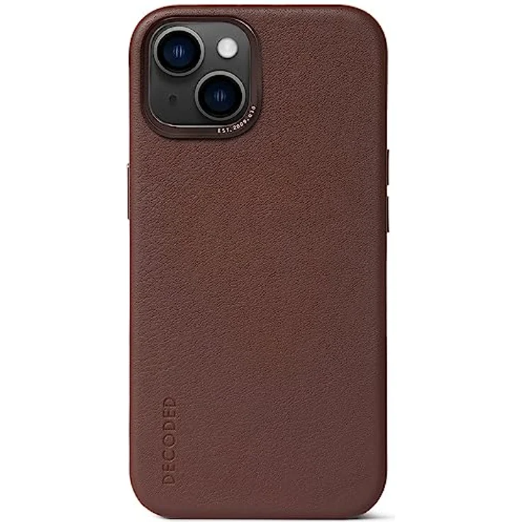 Decoded Back Cover, Leder-Schutzhülle für iPhone 14, mit MagSafe, braun – Bild 1