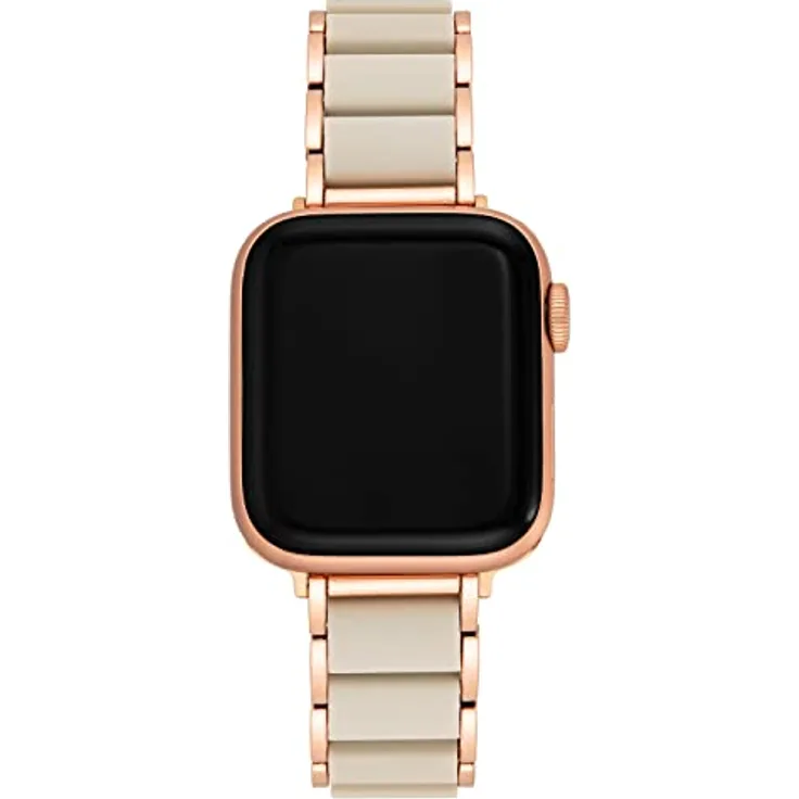 Anne Klein Rubberized Fashion Bracelet für Apple Watch, verstellbar und sicher, Ersatzband für Apple Watch 38/40/41mm in Beige
