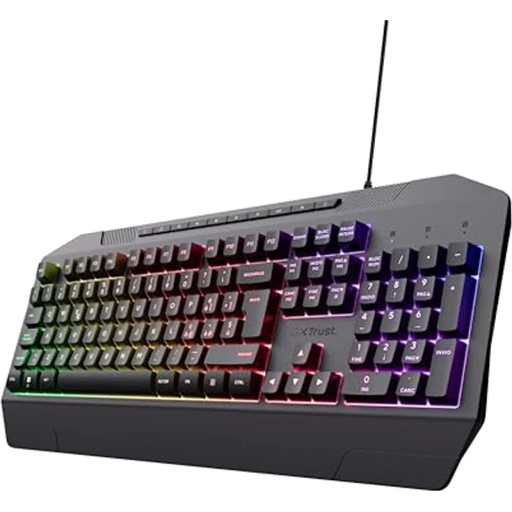 Trust Gaming GXT 836 Evocx, Tastiera Gaming Layout Italiano QWERTY, aus 78% recyceltem Material, Doubleshot-PBT-Tastenkappen, integrierter Speicher und Beleuchtungsvoreinstellungen – Bild 1