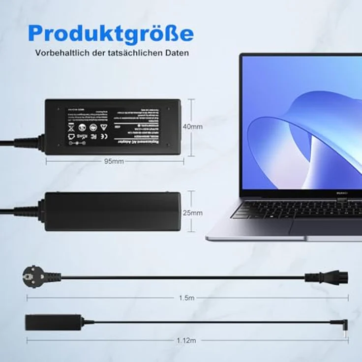SMMKOXOI Laptop Ladekabel HP 45W Netzteil, 19,5 V 2,31 A (4,5 * 3,0 mm) mit 3m Netzkabel, kompatibel mit HP Pavilion, Elitebook und ProBook – Bild 4