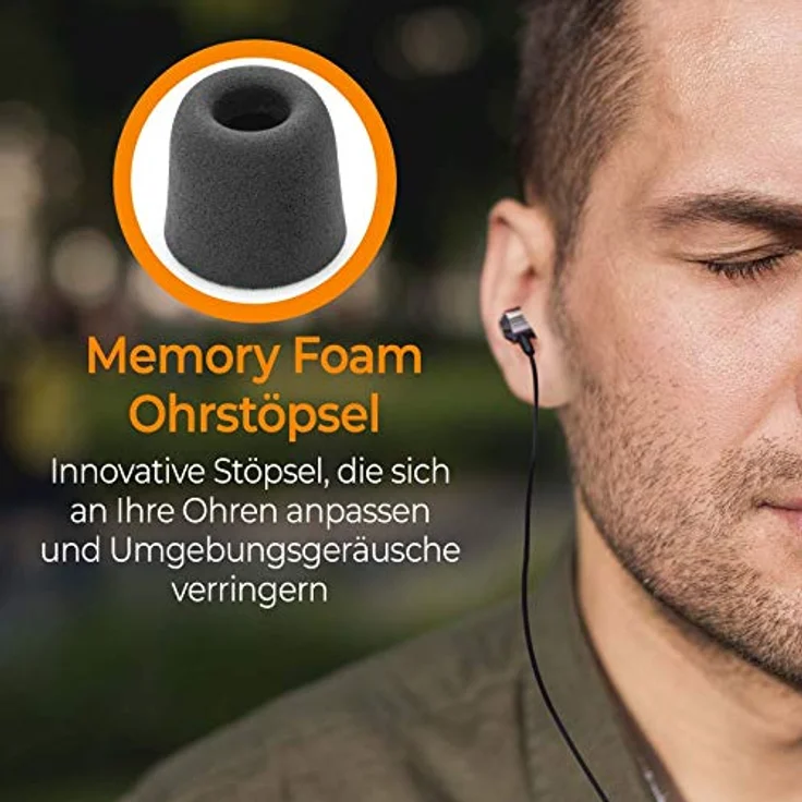 Mobilefox In-Ear Kopfhörer Headset Magnet Sport Design Memory Foam Ohrhörer Mikrofon Anthrazit, Aluminium, 3,5mm Klinkenanschluss – Bild 4