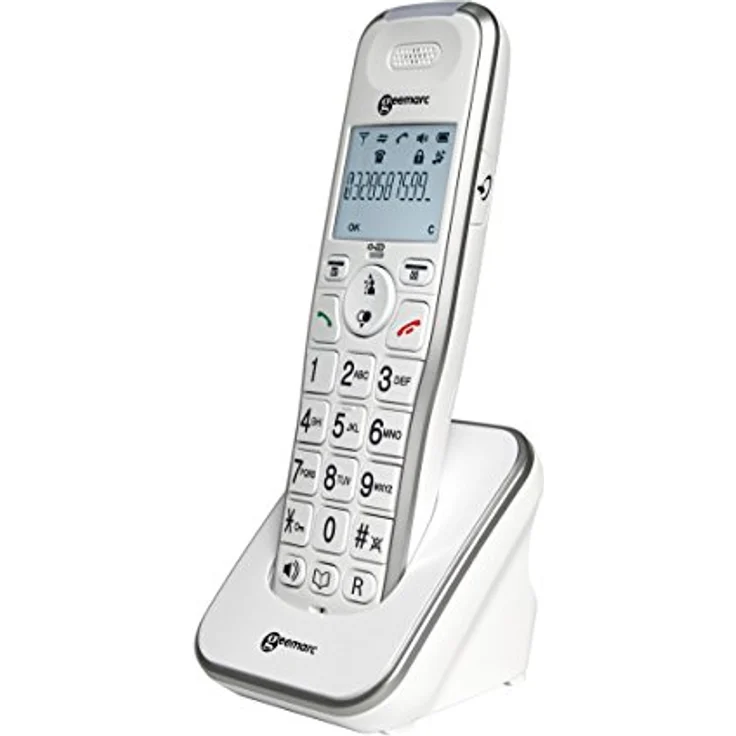 Geemarc Seniorentelefon PACK_SENIOR_295, Seniorentelefon mit Anrufbeantworter, Foto-Tasten und 30 dB Hörverstärkung, inkl. Mobilteil, weiß – Bild 5