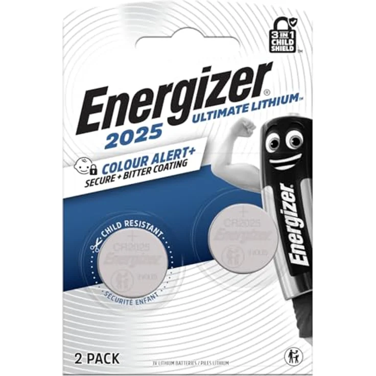 Energizer Max Lithium-Knopfzellen CR2025, langlebige Leistung für medizinische Geräte, Waagen, 2 Stück – Bild 2
