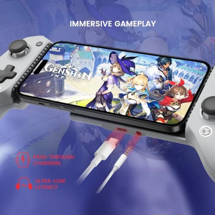 Gamesir G8 Galileo, Gaming Controller mit Hall-Effekt-Sensing-Sticks für präzise 360°-Steuerung, Silber-Schwarz – Bild 4