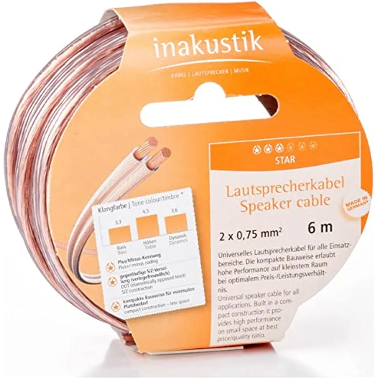 In-akustik Star Lautsprecherkabel 2x 1,5 mm² Ring 10 m - Preisvergleich