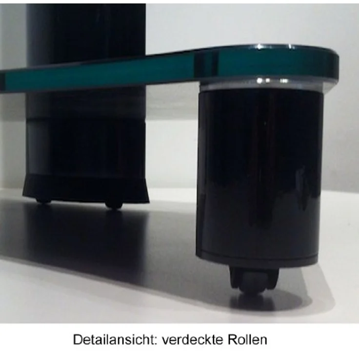 VCM TV-Standfuß LED Halterung Ständer Fernseh Standfuss Alu Glas Universal Silber VESA Mobil Rollen ''Tosal'' – Bild 4