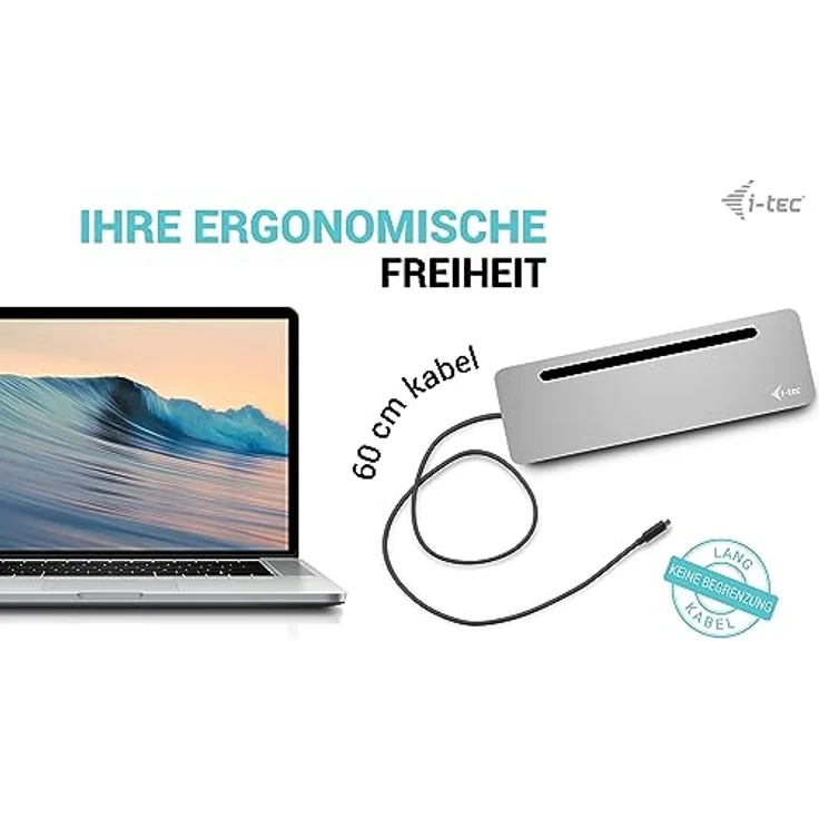 iTEC USB-C Metal Ergonomic 4K 3x Display Docking Station with Power Delivery, Aluminiumgehäuse, 100 W, Universal Charger 100 W – Bild 7