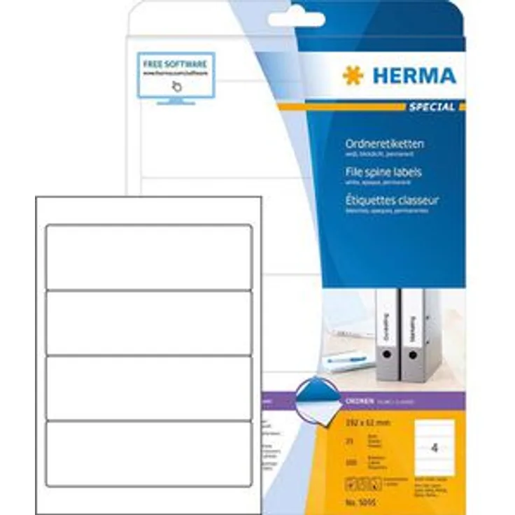 Herma Special 5095 Ordner-Etiketten 61 x 192 weiß