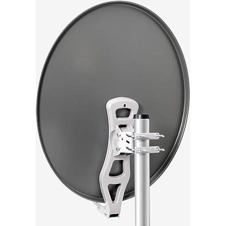 Fuba Satellitenschüssel Komplettset DAL 804 A, 80cm Alu Anthrazit, Quad LNB DEK 417, HDTV, UHD (4K/8K), 3D, für 4 Teilnehmer – Bild 3