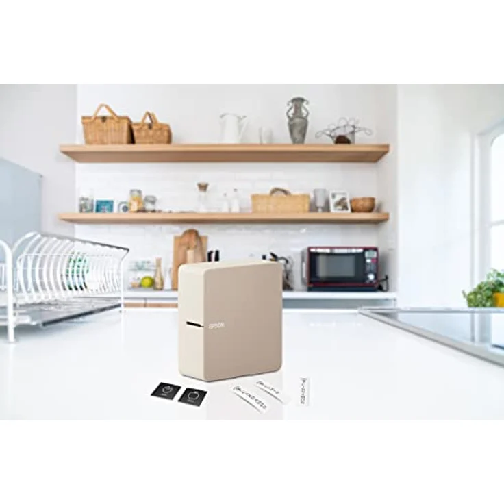 Epson LabelWorks LW-C610, Bluetooth-Etikettendrucker für individuelle Designs (z. B. Etiketten, Geschenkbänder), 50 kompatible Bänder bis 24 mm Breite, App-Steuerung, Batterie-/Netzteil-Betrieb, beige – Bild 5