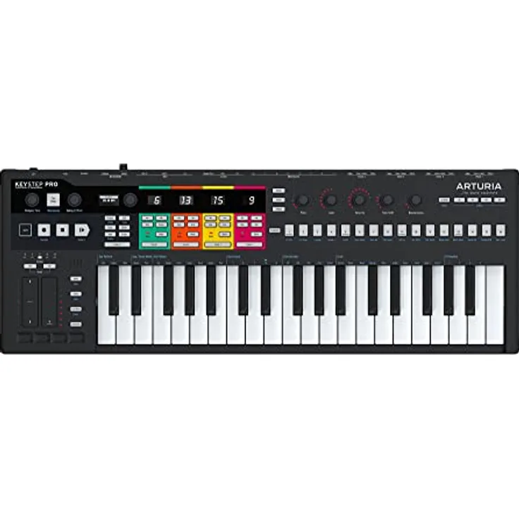 Arturia KeyStep Pro Black Edition, MIDI Controller mit mehrkanaliger Steuerung und integrierter Sequenzierung, schwarz