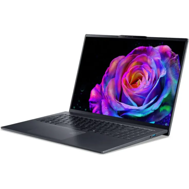 ACER Swift Go 16 AI OLED (SFG16-61-R1WP), 16 Zoll Notebook mit 120 Hz Display, AMD Ryzen™ 7 350, 32 GB RAM, 1 TB SSD, Radeon™ Onboard Graphics, Tastaturbeleuchtung, Titanium Gray, Windows 11 Home