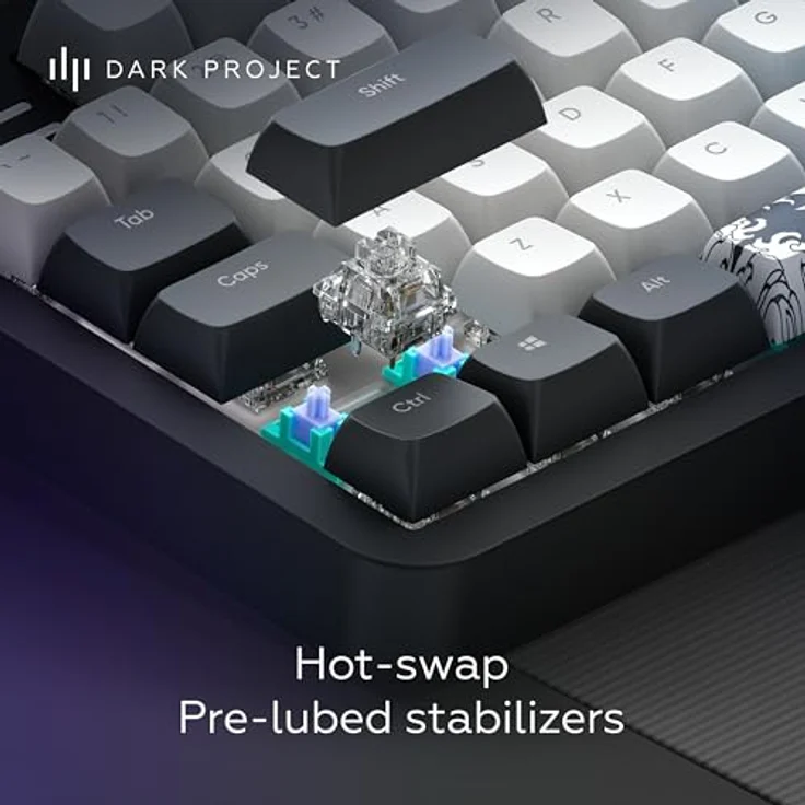 Dark Project ALU87B Bushido, Mechanische Gaming-Tastatur mit G3MS Moonstone Schaltern, Hot-Swap, Flex-Gasket-Mount, Aluminium, TKL 80%, RGB, ANSI ENG – Bild 4