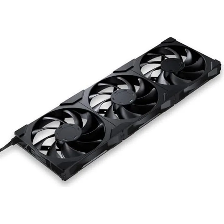 Phanteks 140mm PWM Hochleistungs-Kühllüfter, 3er Pack, Schwarz, für Desktop, Daisy-Chain-Lüfterrahmen, elegante Optik, anpassbarer Luftstrom, optimale Kühlleistung, intelligente Kompatibilität