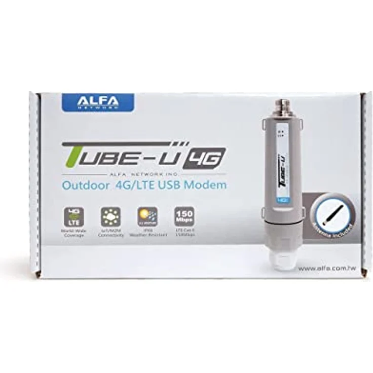 ALFA Network Alfa Tube-U4Gv2 Global, 4G/LTE-USB-Modem mit 150/50 Mbit/s, SIM-Steckplatz und Hochleistungs-Rundstrahlantenne – Bild 3