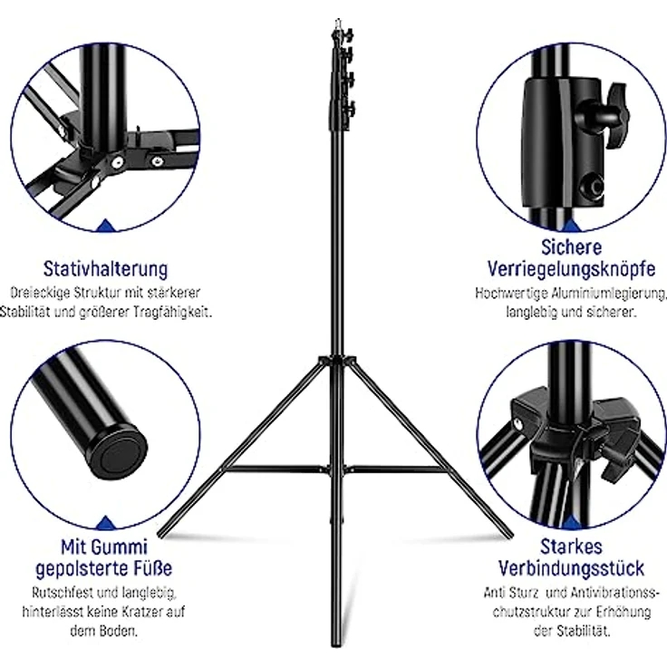 Neewer Lighting Tripod 400 cm, Aluminium-Stativ für professionelle Foto- und Videoaufnahmen – Bild 6