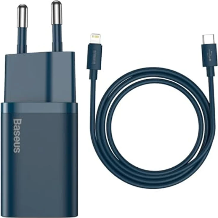 Baseus Super Si Quick Charger 1C 20W mit USB-C Kabel für Lightning 1m (blau) - Schnellladegerät mit 20W Power Delivery – Bild 1