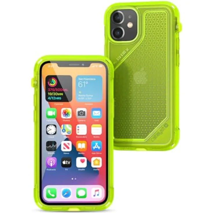 Catalyst Vibe iPhone 12 Mini Case, Sturzschutz bis 3,5 Meter, gelb-transparent mit rutschfester Struktur und 4-Punkt-Crux-Montagesystem