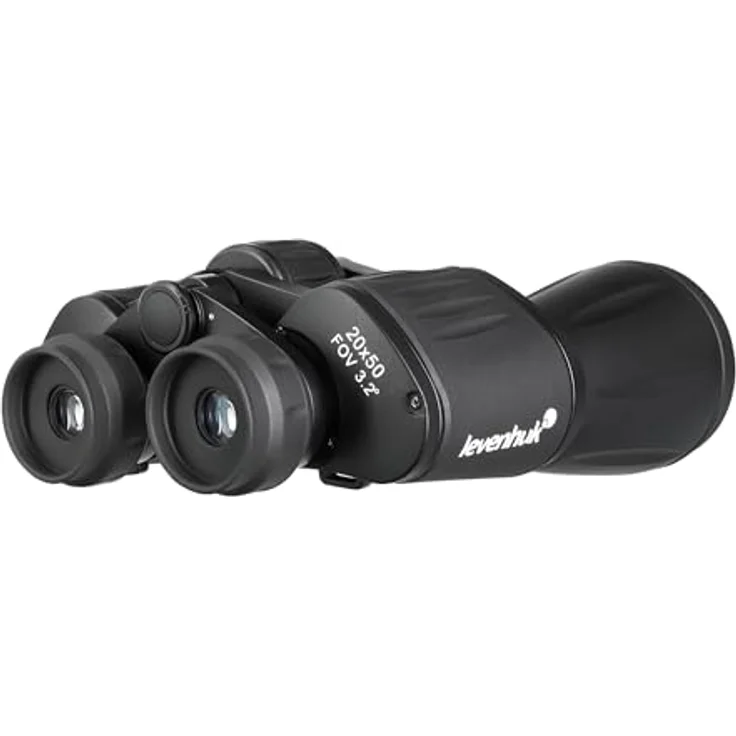 Levenhuk New Atom 20x50 Fernglas, 20x Vergrößerung, 50mm Objektiv, spritzwassergeschützt, schwarz – Bild 7