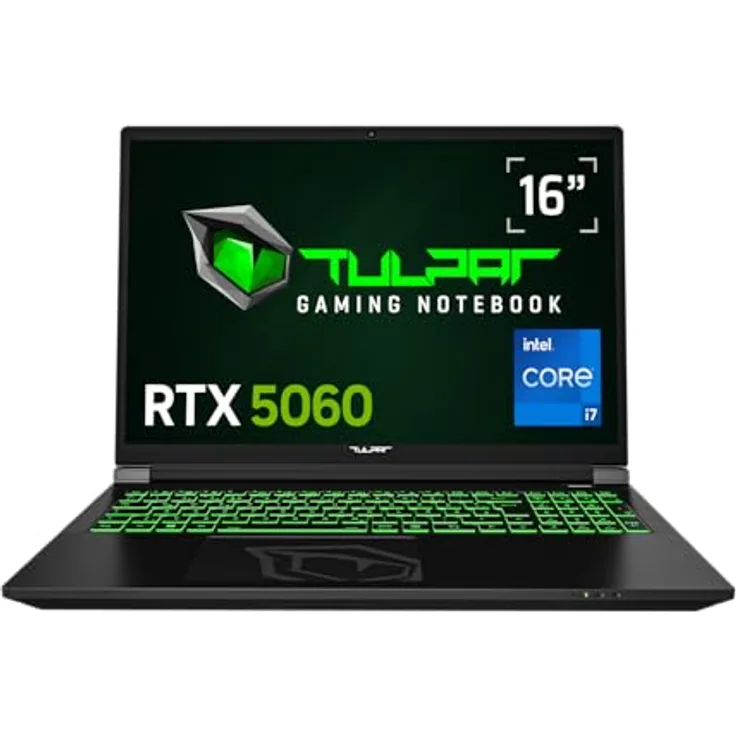 TULPAR T6 V3.5.2 Gaming Laptop | 16'' FHD+ 1920x1200 165Hz IPS LED-Display, Intel Core i7 14700HX, 32 GB RAM, 500 GB SSD, RTX 5060, Windows 11