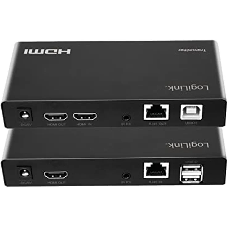 LogiLink HD0057 - HDMI-Extender-Set (1x Empfangseinheit & 1x Sendeeinheit) über LAN/Netzwerk, KVM (Keyboard/Video/Maus) 50m, 2xUSB,1080p/60Hz,HDCP,IR,Loop Out – Bild 4
