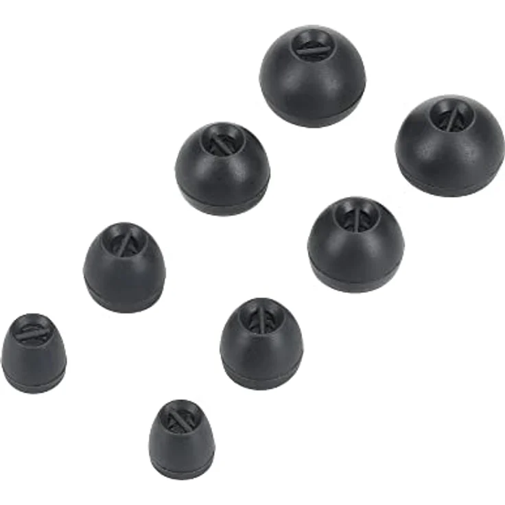 kwmobile 8X Ersatzpolster für Sennheiser CX 300S / CX 6.00BT / Momentum In-Ear - 4 Größen - Schwarz Silikon Ohrstöpsel - Flexibel & Elastisch – Bild 3