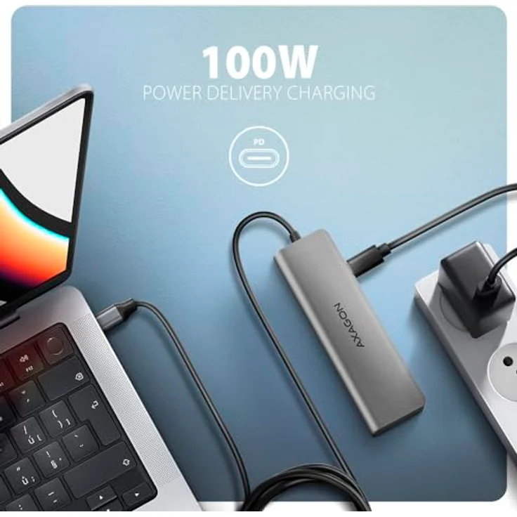 AXAGON HMC-5H USB-C 3.2 Gen 1 Hub, 3X USB-A, 4K HDMI, PD 100W - Silber – Bild 2