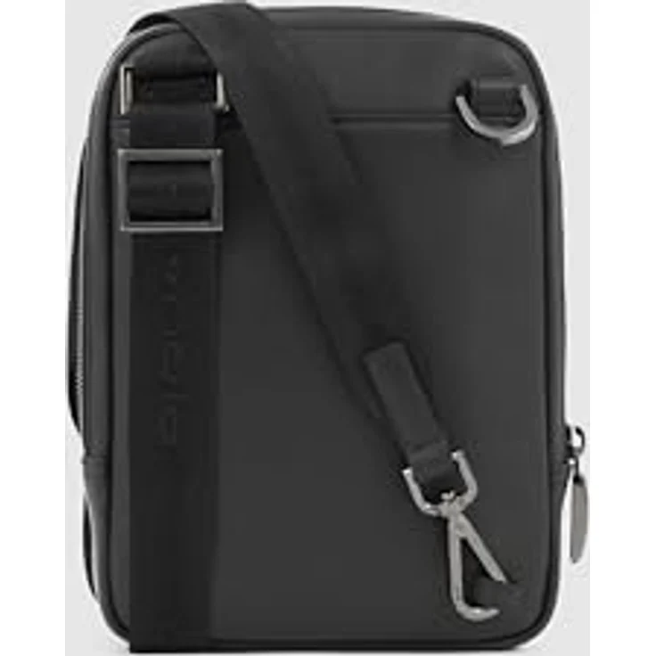 PIQUADRO Modus Umhängetasche Leder 17 cm, Schwarz, Einheitsgröße, Designer-Metallfinish, Vollnarbiges Kalbsleder – Bild 3