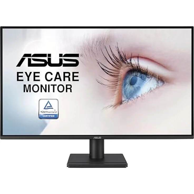 ASUS VA27AQ, 27 Zoll WQHD Monitor mit Augenpflege-Technologie, 75 Hz, HDR10, rahmenlos, HDMI, DisplayPort, Lautsprecher – Bild 1