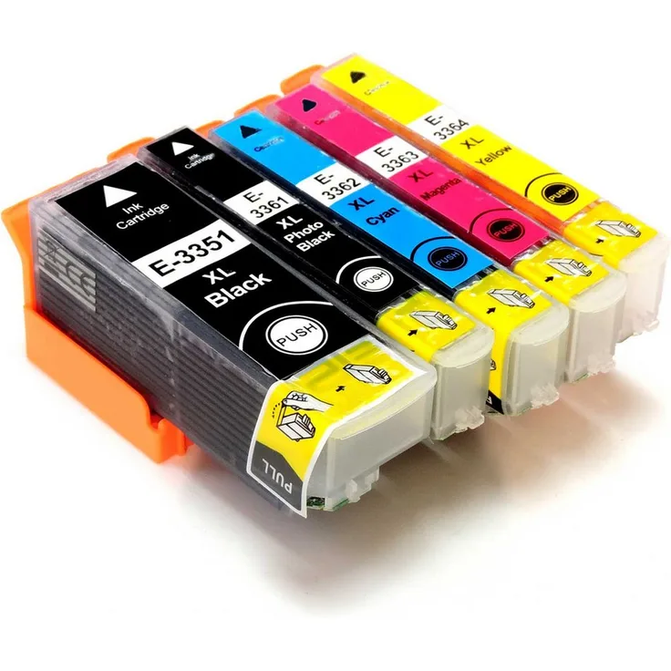 D&C 5er Set Tintenpatronen 33XL für Epson Expression Premium XP-640, kompatibel, hohe Seitenreichweite und brillante Druckqualität